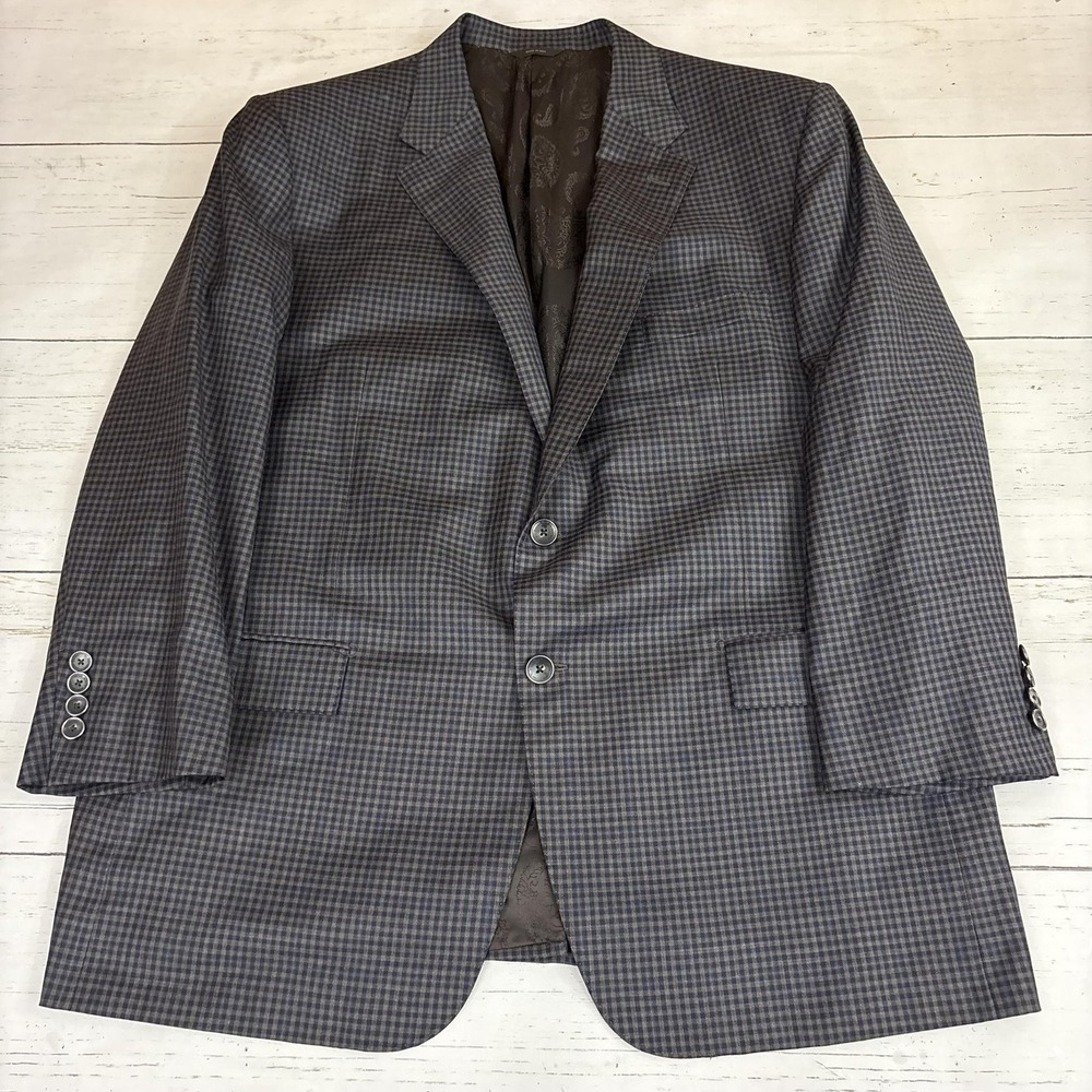 Hickey Freeman Blazer Sport Coat Mens 46R Loro Piana Rain System Made In Italy